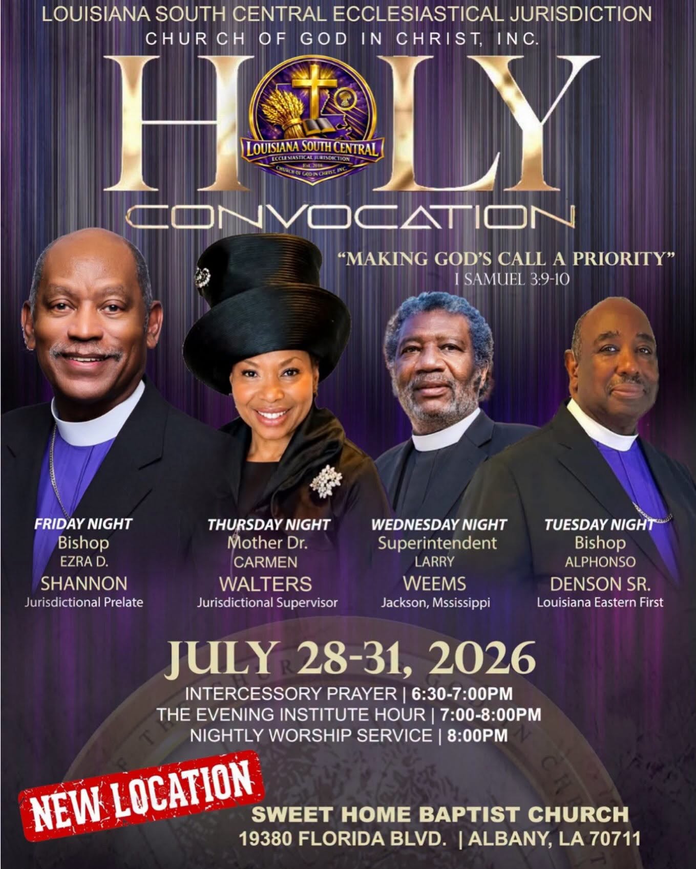 Louisiana South Central Jurisdiction Holy Convocation, July 28–31, 2026